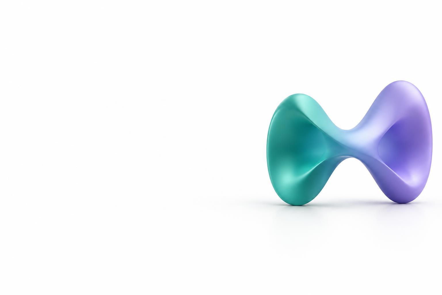 Interlocking teal and violet sculpture representing Hyperliquid and Solana